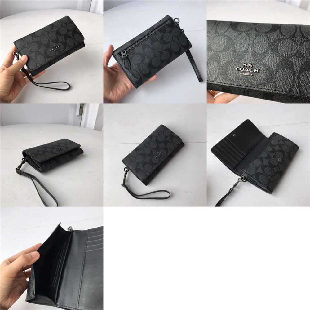 coach-f30205-f32484-flap-phone-wallet-women-fold-zip-purse-wristlet