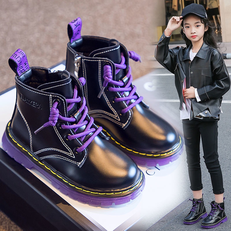 รองเท้าเด็กผู้หญิง-martin-boots-2021-ฤดูหนาวใหม่สไตล์อังกฤษรองเท้าสั้นเด็กฤดูใบไม้ร่วงและฤดูหนาวรุ่นรองเท้าเด็ก-plus-กำ