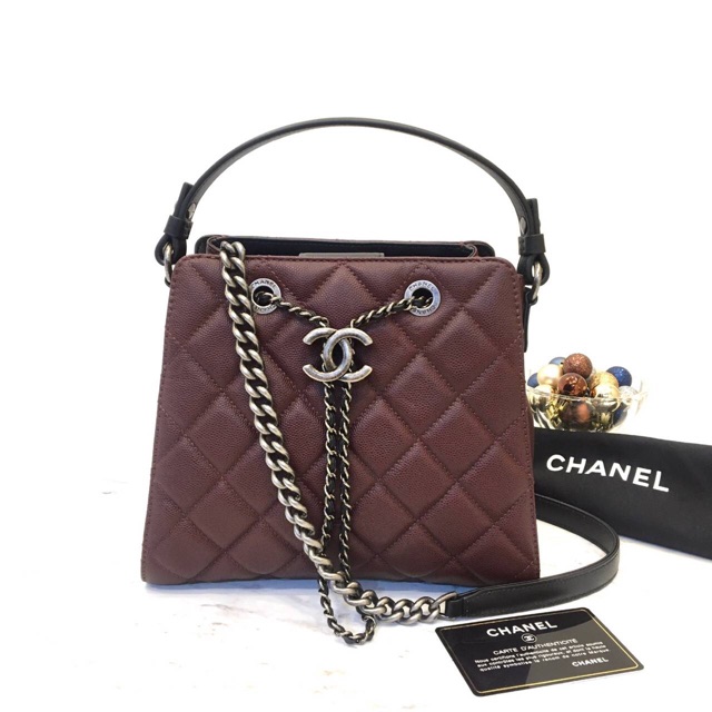 Chanel accordion store bucket bag