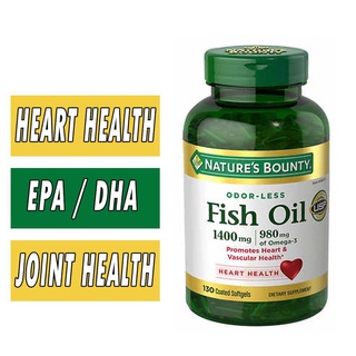 ภาพขนาดย่อของภาพหน้าปกสินค้าNatures Bounty Fish Oil 1400 mg 130 เม็ด Exp.09/2025 ฟิชออย จากร้าน youtheryshop บน Shopee ภาพที่ 2