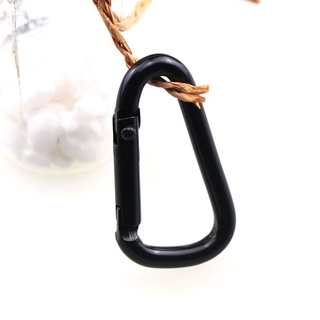 High Quality 4cm D-Shape Carabiner Camping Equipment - สีดำด้าน