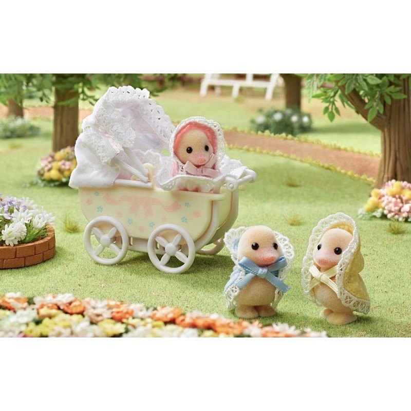 Darling Ducklings Baby Carriage Sylvanian Duck Family Calico