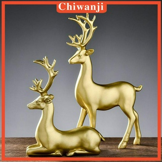 ( Chiwanji ) โมเดลเรซิ่นรูปปั้นกวาง 2 ชิ้น