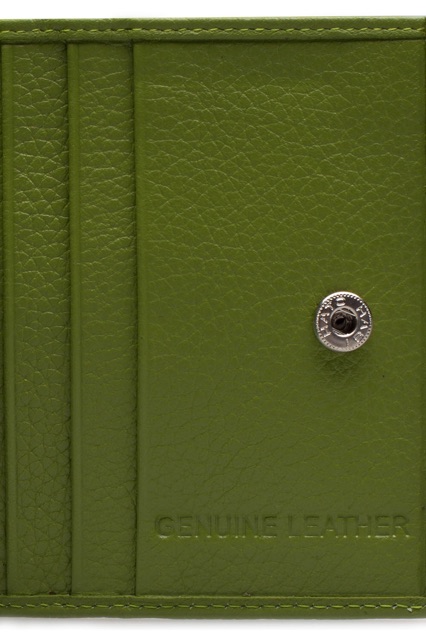 chinatown-leather-กระเป๋าเงินหนังแท้-ฝาเปิดด้านนอกใส่เหรียญ-สีเขียว