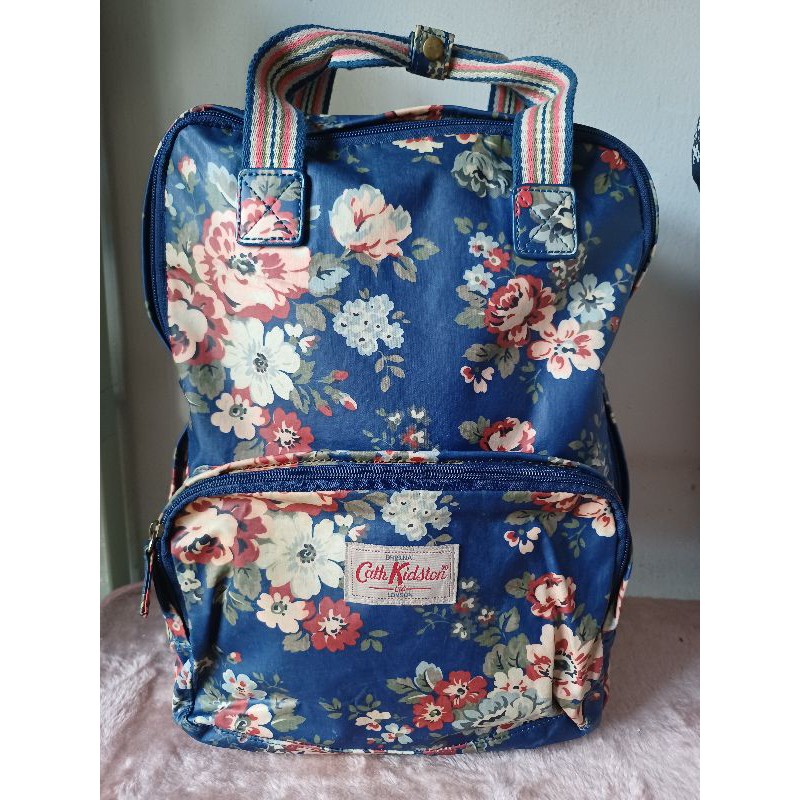 เป้ Cath Kidston แท้ ลายดอกไม้ สีน้ำเงิน มือสอง | Shopee Thailand