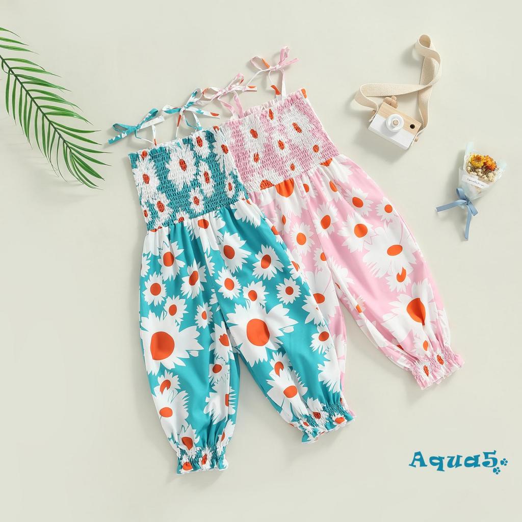 aqq-infant-summer-jumpsuit-girls-tie-up-smocked-flower-leaf-print-spaghetti-strap-romper