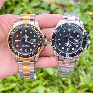 นาฬิกาข้อมือ Rolex สายเลท หน้าปัดสีดำขนาด 43มม. มีวันที่ พร้อมกล่องหนังแบรนด์ฟรี