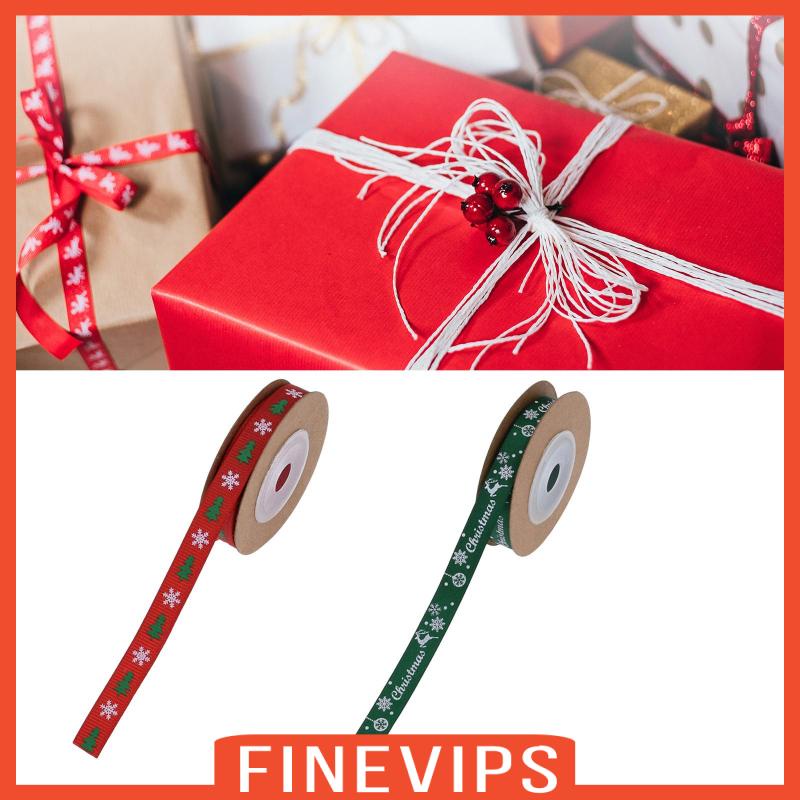 finevips-ริบบิ้น-พิมพ์ลายคริสต์มาส-สําหรับห่อของขวัญ-ปาร์ตี้-วันหยุด