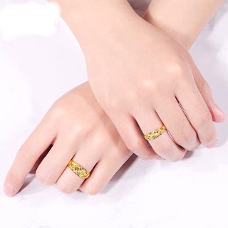 แหวนทอง แหวน มีให้เลือแหวนคู่แฟชั่นสำหรับ unisex 2แหวนขนาดฟรีไซส์ ไม่ลอก A16
