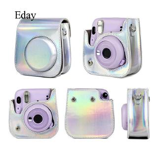 eday กระเป๋ากล้องหนังเทียมพร้อมสายสะพายสําหรับ fujifilm instax mini 11 camera