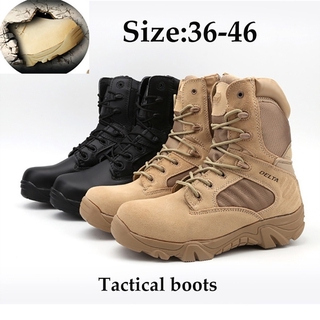 ภาพหน้าปกสินค้าNew Delta Military Tactical Boots Leather Desert Outdoor Combat Army Boots Hiking Shoes Travel Botas Male Trekking ที่เกี่ยวข้อง