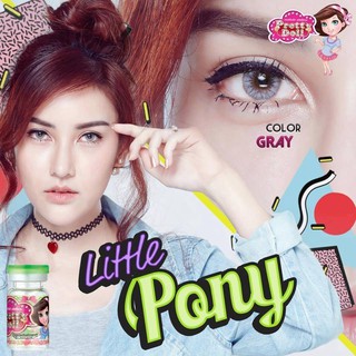 Little Pony Gray (2) Pretty Doll มินิ สีเทา เทา รุ่นเล็ก ขอบฟุ้ง Contact Lens Bigeyes คอนแทคเลนส์ สายตาสั้น ค่าสายตา