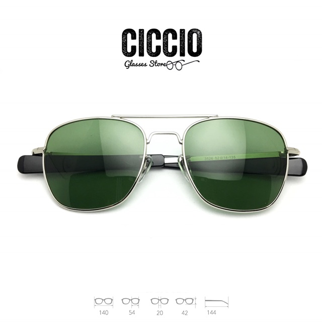 ciccio-ซิคซิโอ-แว่นกันแดดรุ่น-classic-ทรง-ao-เลนส์กระจกแท้