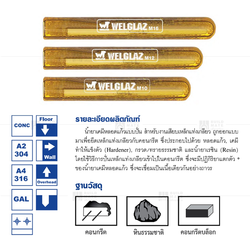 พุกเคมี-พุ๊กเคมี-ชุดพุกเคมีพร้อมแหล็กกล้าอย่างดี-พุกเคมี-พร้อมใช้-ชนิดปั่น-แรงยึดเกาะสูง-welglaz-ขนาด-m10-m12-m16-m20