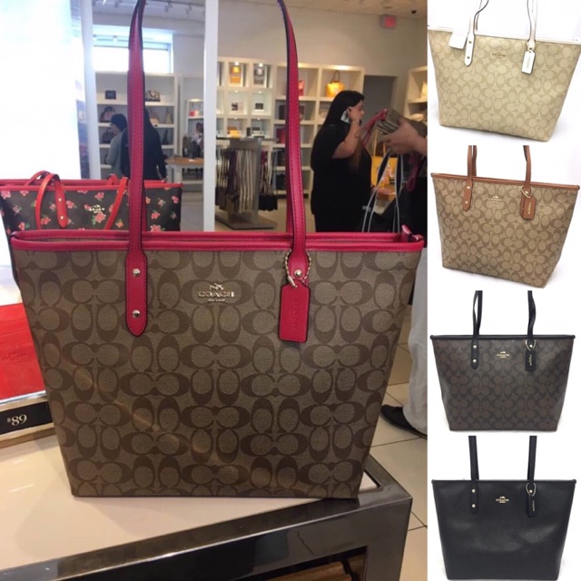 CITY ZIP TOTE IN SIGNATURE COACH F58292 Shopee Thailand