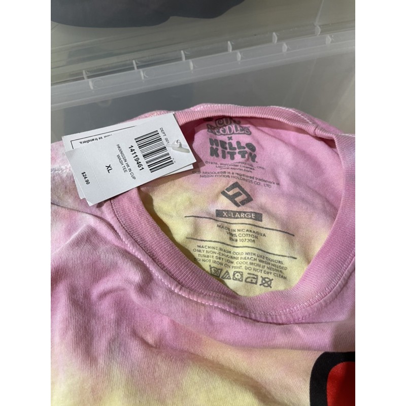 Hello Kitty 855915-medium x Cup Noodles Tie-Dye T-Shirt - Medium
