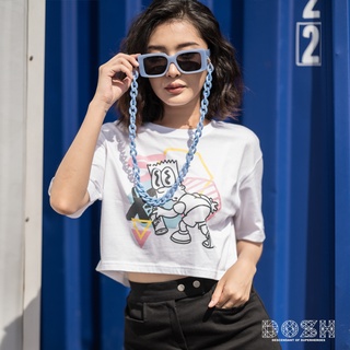 DOSH WOMENS CROPPED TOPS THE SIMPSONS เสื้อยืดทรงครอปสั้น ผู้หญิง FSIWT1008-OW