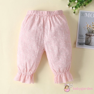 Babygarden - Baby กางเกงขายาวลายดอกไม้สีชมพู