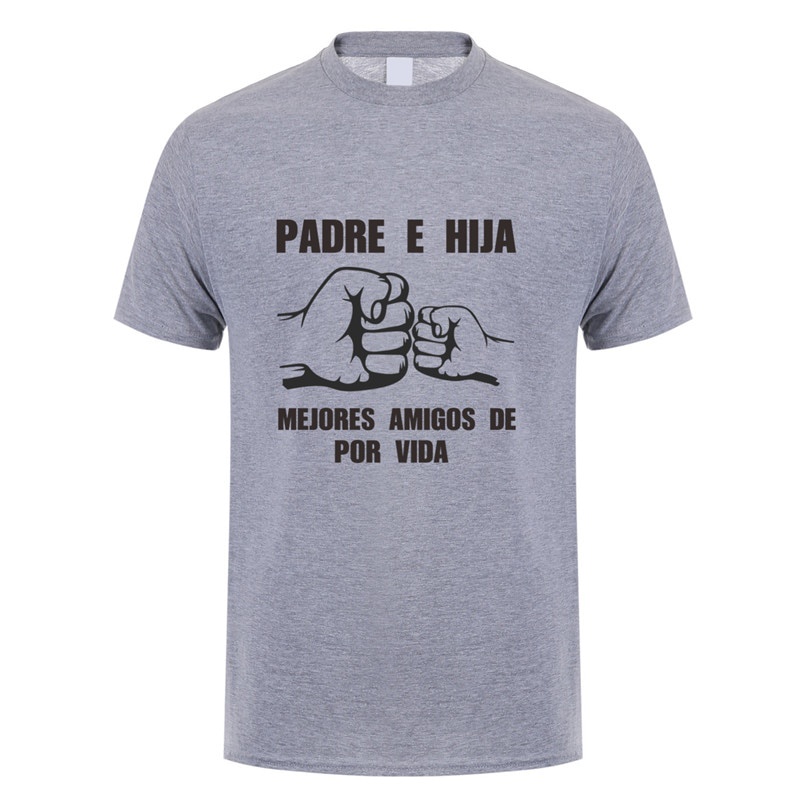 เสื้อยืดผ้าฝ้ายพิมพ์ลาย-เสื้อยืดแขนสั้น-พิมพ์ลาย-spanish-daddy-and-daughter-fathers-day-dad-ของขวัญ-สําหรับผู้ชาย