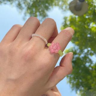 ภาพหน้าปกสินค้าแหวนลูกปัด อะคริลิก สีใส แต่งดอกไม้ สดใสรับฤดูร้อน สินค้าแฮนด์เมด สำหรับผู้หญิง ซึ่งคุณอาจชอบราคาและรีวิวของสินค้านี้