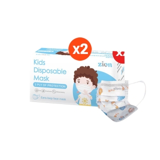 Zion Mask Kids หน้ากากอนามัยเด็ก รุ่น Disposable Mask 2 กล่อง 100 ชิ้น