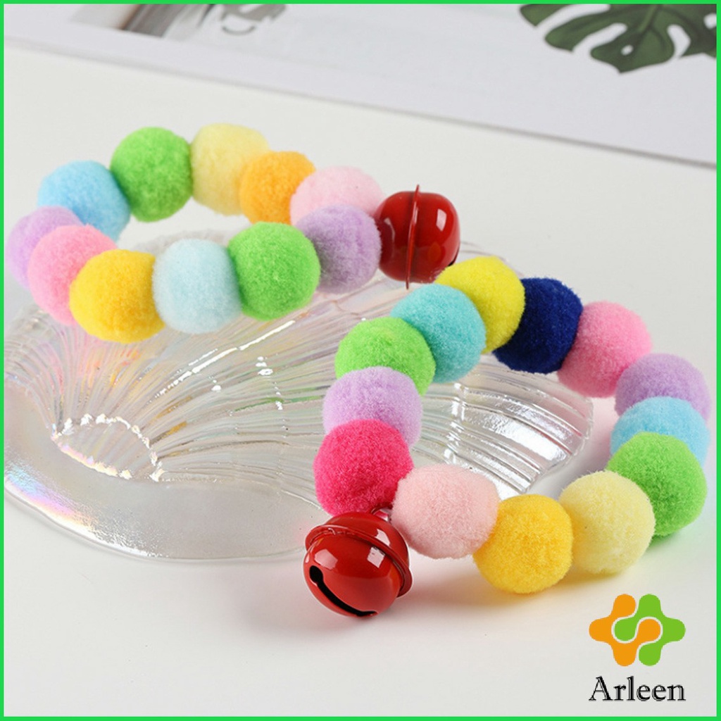 arleen-ปลอกคอ-ปอมปอม-ปลอกคอลูกขนสัตว์เลี้ยง-พร้อมจัดส่งคละสี-ปลอกคอหมา-pet-collar