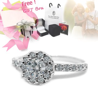 Finejewelthai-แหวนเพชร-แหวนเงิน-เพชรสังเคราะห์-เงินแท้ 925-แหวนแต่งงาน-Diamond Cz-silver-wedding-ring - Valentine Gift50