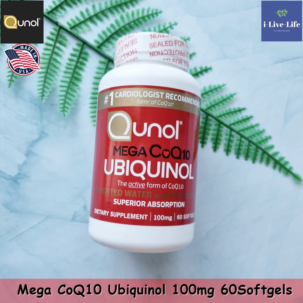 ภาพหน้าปกสินค้าโคคิวเท็น ยูบิควินอล Mega CoQ10 Ubiquinol 100 mg 60 Softgels - Qunol จากร้าน ilivelife บน Shopee