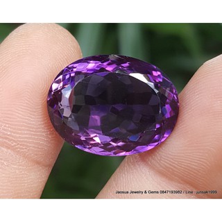 พลอย อเมทิส { Amethyst } 21.88 ct. พลอยดิบธรรมชาติ ***#อัญมณีประจำราศีกุมภ์ -ขนาด 15.3 x 20.0 x 10.3 mm. พลอยแท้100%