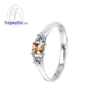 Finejewelthai-แหวนซิทริน-ซิทริน-แหวนพลอย-แหวนเงินแท้-พลอยแท้-Citrine-Silver-Ring-Birthstone-R1181ct