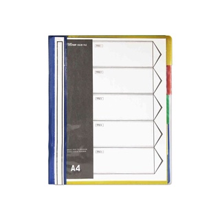 แฟ้มพลาสติกเจาะ 2 รู ปกสอดใสพร้อมดัชนี 5 หยัก BENNON 47-A4 (PC) ( จำนวน 1 เล่ม)