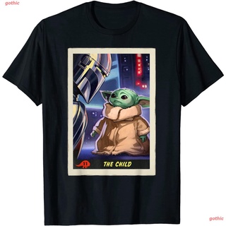 เสื้อยืดแขนสั้น Star Wars The Mandalorian The Child Trading Card T-Shirt Mens Womens T-shirts