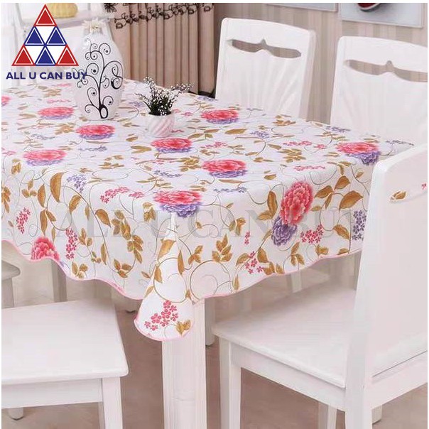 all-u-can-buy-ผ้าปูโต๊ะอาหาร-pvcลายดอกไม้