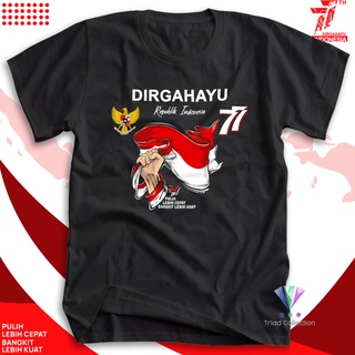 เสื้อยืดโอเวอร์ไซส์เสื้อยืด พิมพ์ลาย RI 77 DIRGAHAYU INDONESIA | เสื้อเชิ้ต Agustusan Panitia Uniform 17 สิงหาคม แข็งแรง