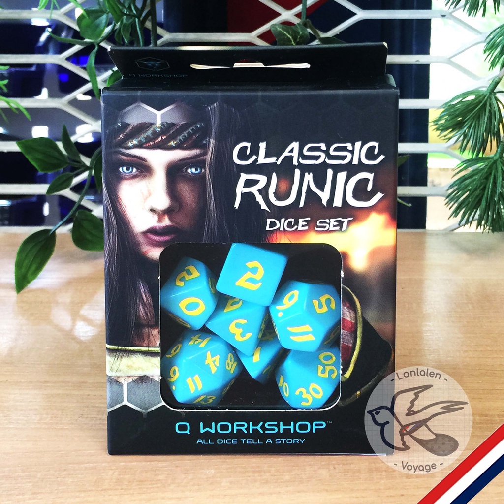 Classic Runic White & red Dice Set (7) (Q-Workshop) (SCLR04