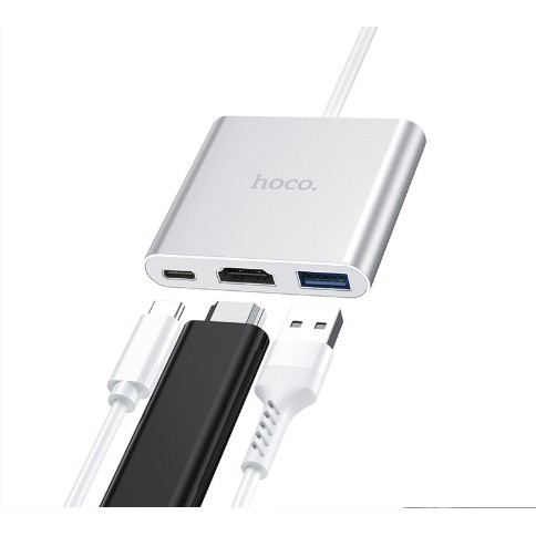 hoco-hb14-3in1-type-c-hub-hb14-easy-use-usb3-0-hdmi-pd-พร้อมส่ง