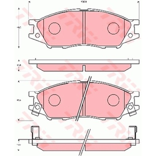 ผ้าดิสเบรคหน้า NISSAN SUNNY NEO N16 B15 1.8 2000- WINGROAD Y11 1999- GDB7043 TRW