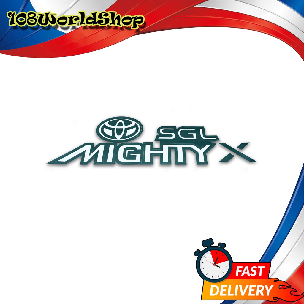 สติ๊กเกอร์-sticker-mighty-x-sgl-สี-white-black-hilux-mighty-x-toyota-2-4-ประตู-ปี1988-1997