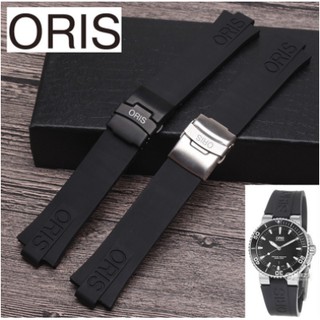 สายนาฬิกาข้อมือยาง สีดํา 24 มม. สําหรับ ORIS Diver TT1 Watch