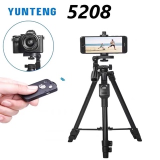 YUNTENG ชุด ขาตั้งกล้อง พร้อมรีโมทบลูทูธ หัวต่อมือถือในตัว รุ่น VCT-5208 (สีดำ)