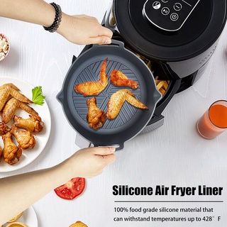 ✻8 Inch Air Fryer Silicone Pot Baking Basket Oven Baking Tray Fried Chicken  Basket Mat Round Replacemen Grill Pan Kitch
