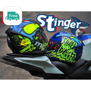 หมวกกันน็อค MT รุ่น STINGER Danger[ส่งฟรี]🤩! ใส่โค้ด 320SP190H ลด 190 บาท 🤩