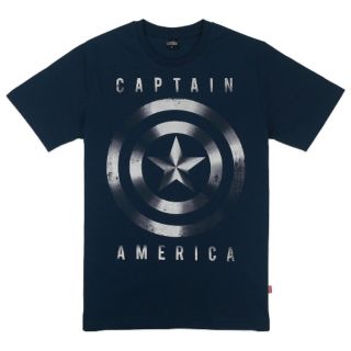 เสื้อยืดมาร์เวล MARVEL-9234-NV Captain America สีกรม