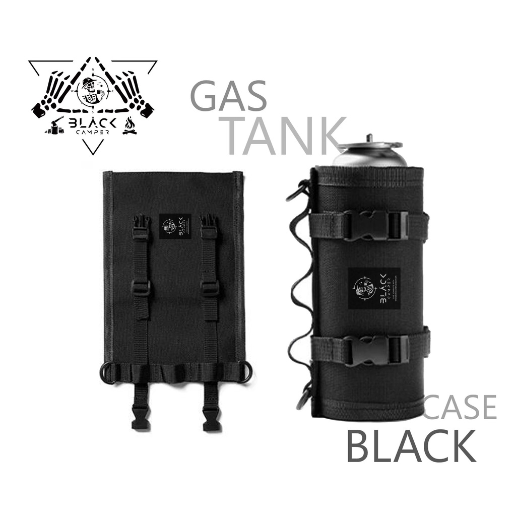 gas-tank-case-black-tactical-เคสกระป๋องแก๊ส-220g-ผ้า-oxford-cloth-สีดำ-outdoor-camping