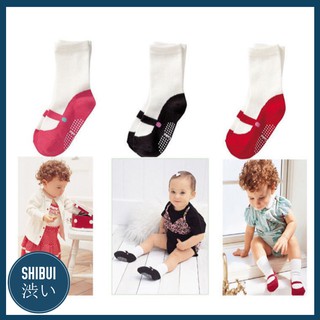 SHIBUITH ถุงเท้าเด็ก ถุงเท้า ถุงเท้าเด็กแรกเกิด ถึง 2 ขวบมีกันลื่น งานเกรดส่งออก มีสองขนาด S M