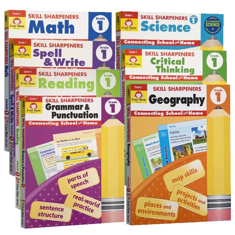 In Stock 🚚Skill Sharpeners Pre K G1 G2 G3 workbooks , Evan-Moor Skill Sharpener Workbook- All 7 books Activity book Set | Shopee Thailand In Stock 🚚Skill Sharpeners Pre K G1 G2 G3 workbooks , Evan-Moor Skill Sharpener Workbook- All 7 books Activity book Set | Shopee Thailand