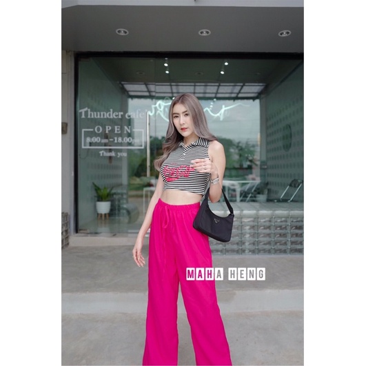 neww-ชุดเซต-โคลาโคล่า-งานตามหากันหนักมากคร่างานเลิศ-ทรงเป๊ะ-เสื้อครอปคอปกจับเซ็ทคู่กับกางเกงเอวสูง-สีชมพูบานเย็น