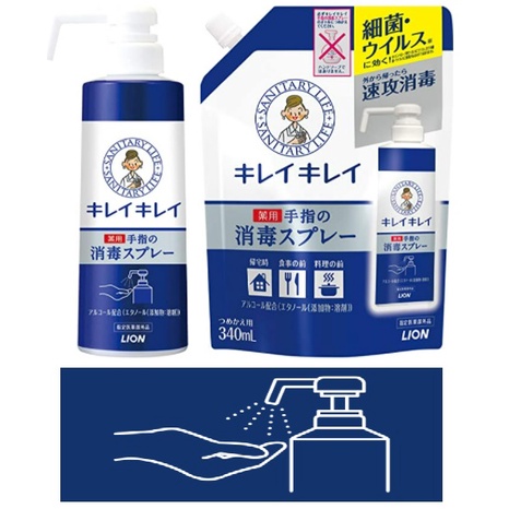 kirei-kirei-สเปรย์-ทำความสะอาดมือ-แบบขวดใหญ่-สำหรับใช้ที่บ้าน-ที่ทำงาน-สินค้าจากญี่ปุ่น