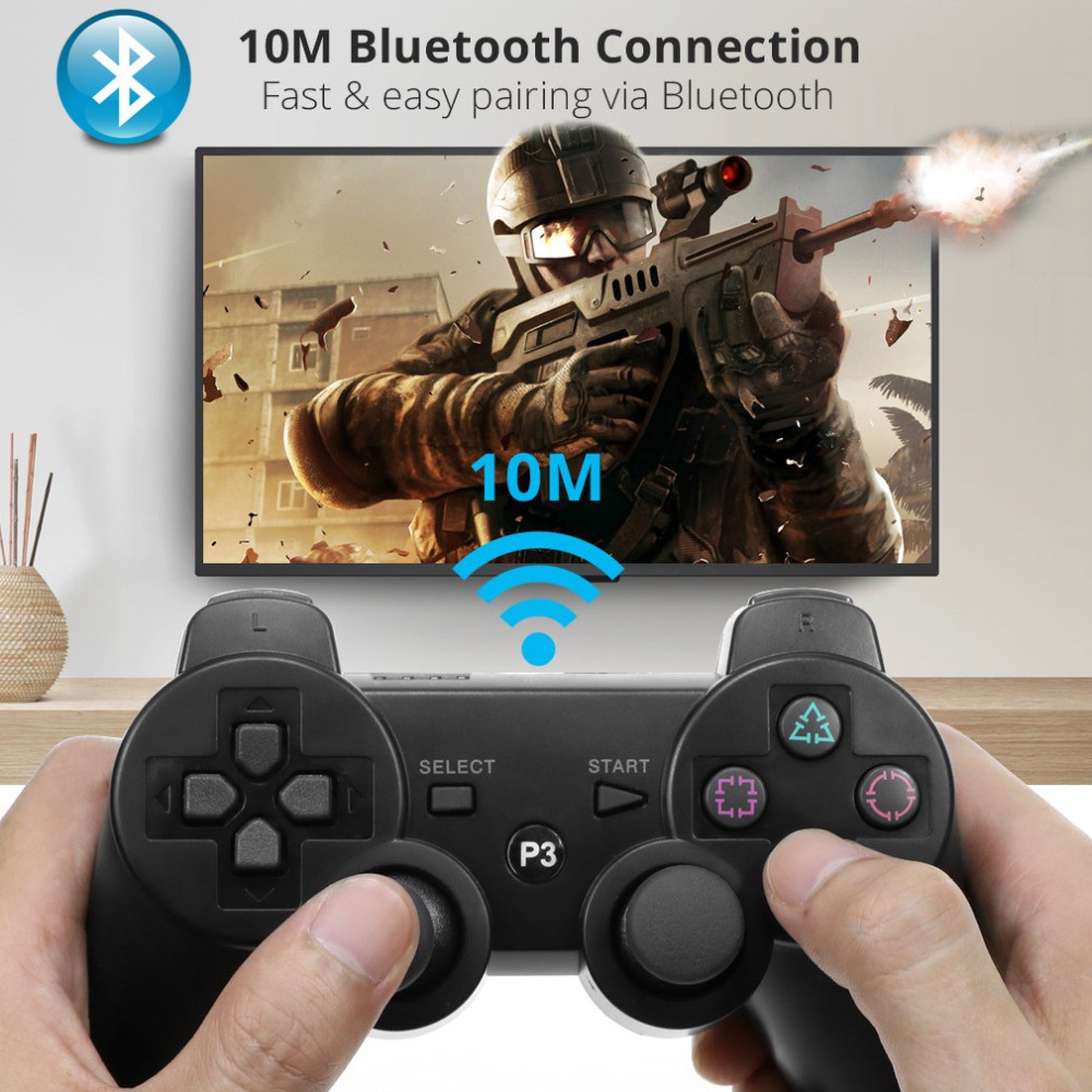 ภาพสินค้าจอยสติกเล่นเกม บลูทูธ 2.0 ไร้สาย 4Ghz สำหรับ Sony PS3 จากร้าน smartaccessory.th บน Shopee ภาพที่ 4
