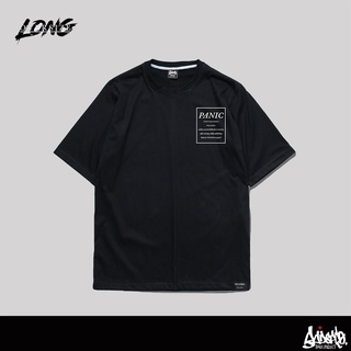 🔥 12.12 SALE 🔥 ® Oversize Long รุ่น Panic ( สกรีนนูน ) เสื้อทรงเอ สีดำ M L / OLS